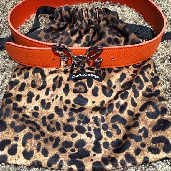 2000s Dolce & Gabbana Orange Leather Belt main image 3